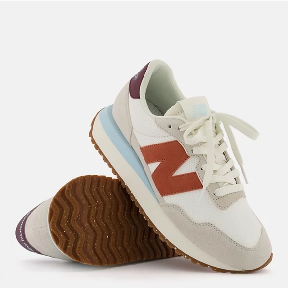 NB 237 Sea Salt with Soft Copper Retro Running Shoes / Sneakers - Last Pair! - Picture 3 of 13